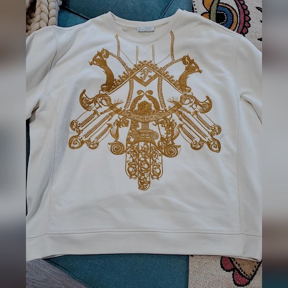 *SOLD* Gianni Versace Gold Embroidered Sweater XXL